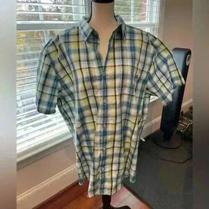 Mens Marmot Short Sleeve Plaid Button Down Size XXL